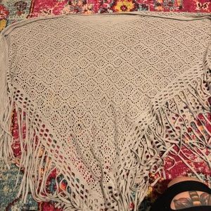 Crochet fringe poncho